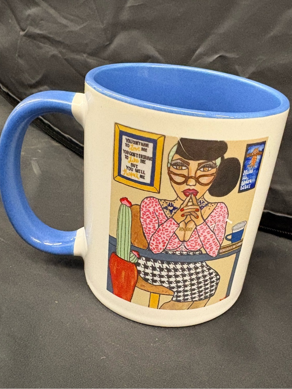 Hipster Boss Girl Illustrated Ceramic Coffee Mug